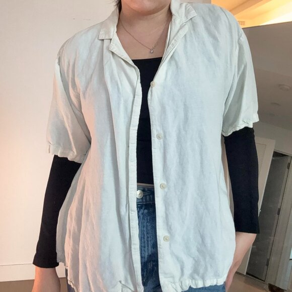 Uniqlo - Linen Cream Button Up (Size XL) - Picture 1 of 5